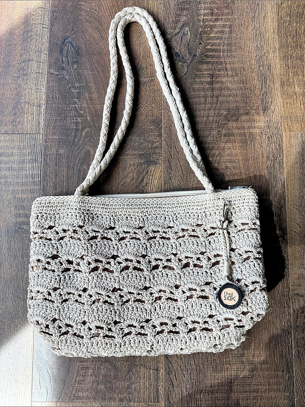 The Sak Crochet Shoulder Bag in Cream